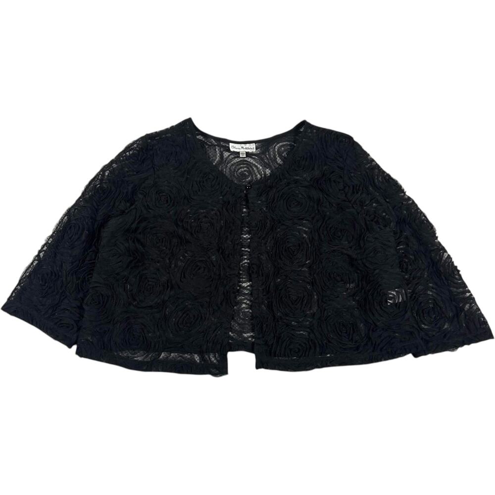 Olivia Mathews Black Bolero 3/4 Sleeve Women's 3X Whimsigoth Romatic Bloomcore
